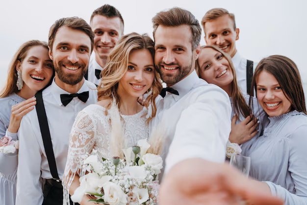Invités de mariage élégants